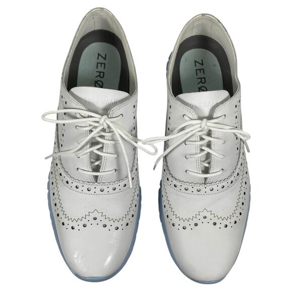 Cole Haan Zerogrand Wingtip Leather Oxford Shoes Lace Up Blue Size 8B - Picture 7 of 13